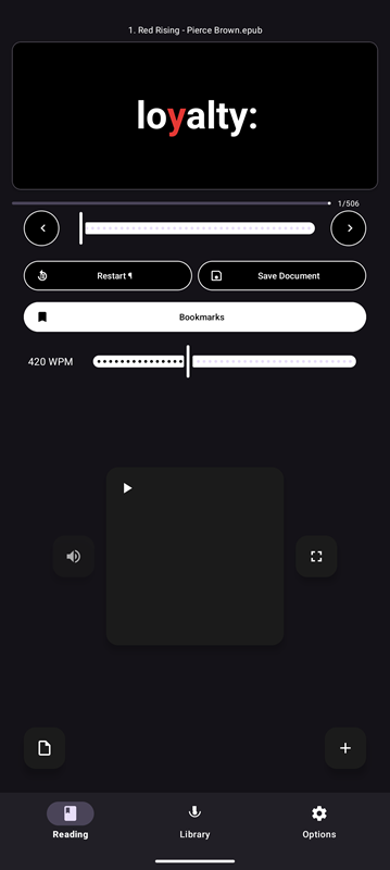 SpeedRead - a screenshot from the project