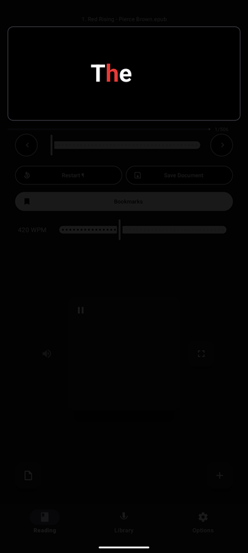 SpeedRead - a screenshot from the project
